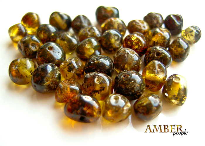 Amber Dark Honey Baltic Irregular Nugget Beads Bag Of 20 beads